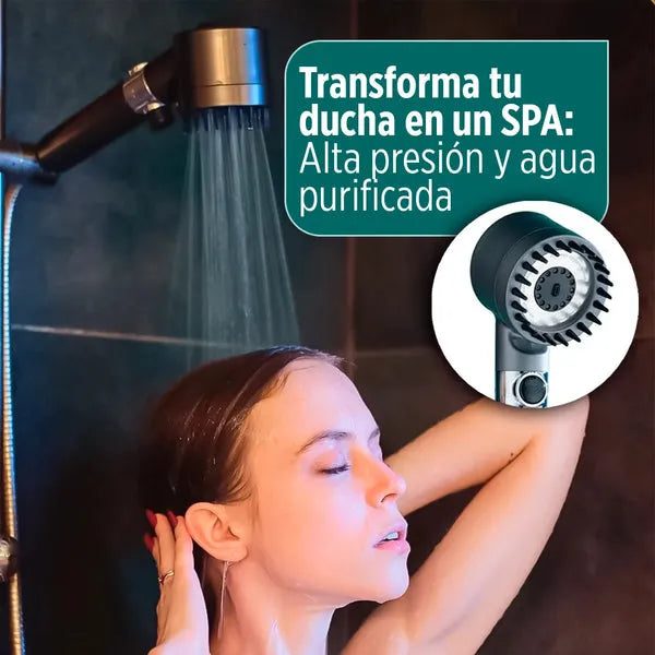 HidraSpa Max - Transforma tu ducha en un SPA de lujo: 3 modos de chorro, alta presión, agua purificada