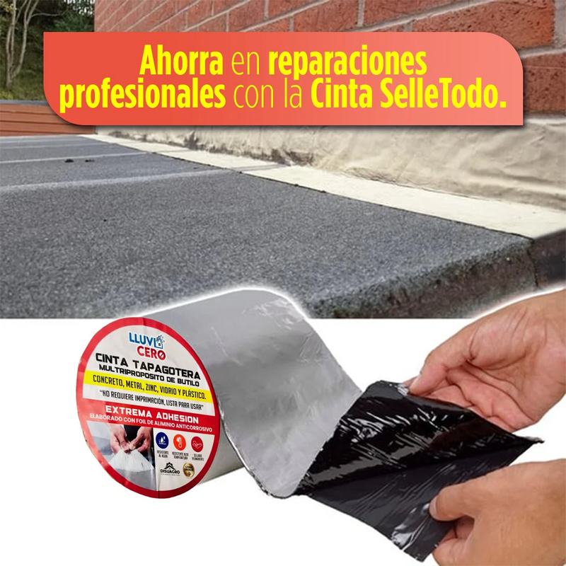 Cinta SelleTodo 10 cm x 5 M – Solución Rápida para Filtraciones y Grietas | Sellado Instantáneo