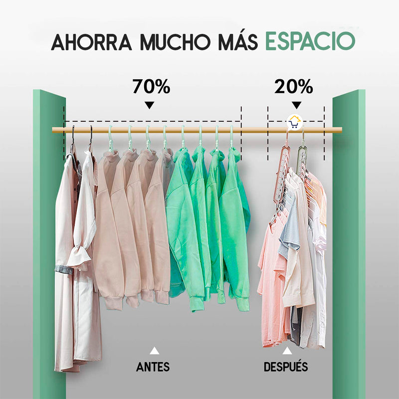Ganchos para ropa ahorra espacio 2025
